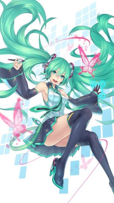 初音跳起时那迷之微笑高清手机壁纸(1)