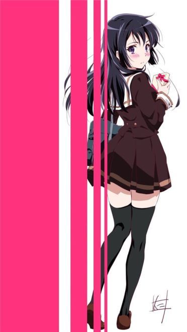 动漫少女送你爱心巧克力你接受吗？情人节限定壁纸(1)