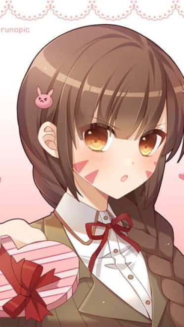 动漫少女送你爱心巧克力你接受吗？情人节限定壁纸(1)