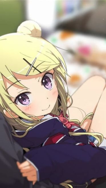 动漫丸子头少女手机壁纸