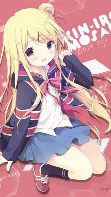 动漫丸子头少女手机壁纸