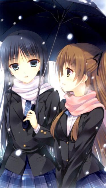 白色相簿 冬马和纱&小木曾雪菜 精美手机壁纸