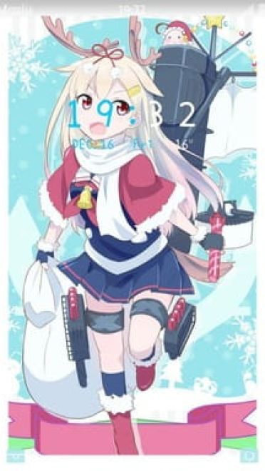 舰队Collection 圣诞夕立 萌化安卓手机主题下载