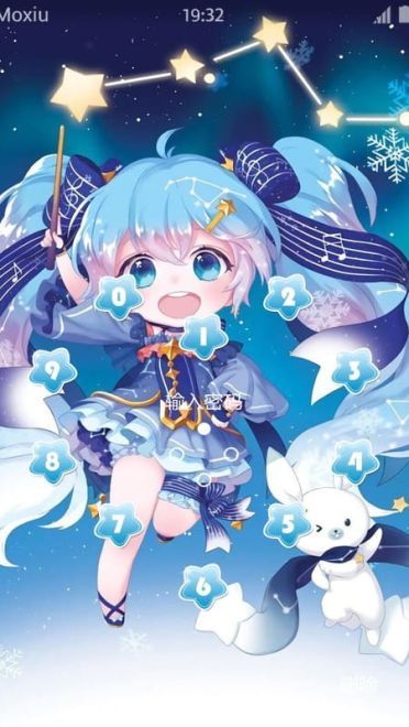 星の雪初音 Q版安卓手机主题下载