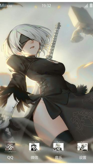 《尼尔机械纪元》2B小姐姐萌化安卓主题