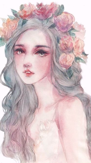 二次元动漫手绘女生手机壁纸