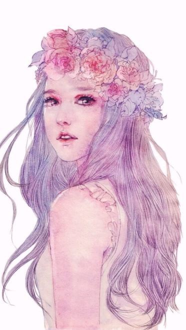 二次元动漫手绘女生手机壁纸