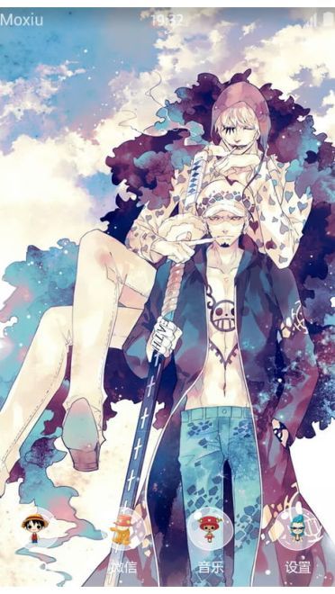 《海贼王》罗与克拉松萌化手机主题