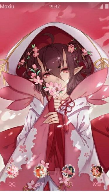 《阴阳师》桃花妖萌化手机主题