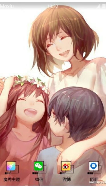 狼之子雨与雪萌化手机主题