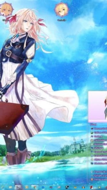 【win7主题】 紫罗兰永恒花园 萌化电脑主题