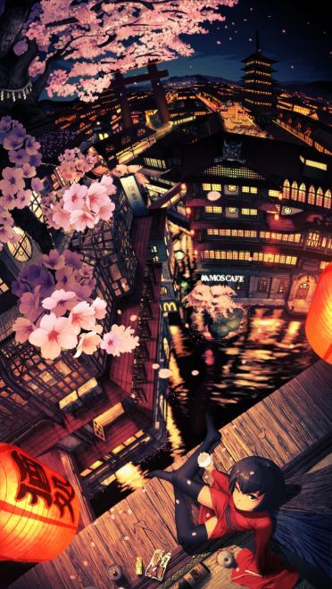 是不见方三日 世上满樱花 少女与樱花动漫手机壁纸(1)