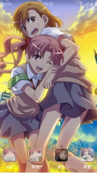 某科学的超电磁炮 白井黑子&御坂美琴 安卓手机主题下载