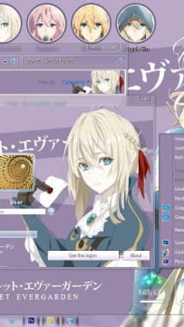 Windows 7 萌化电脑主题 紫罗兰的永恒花园