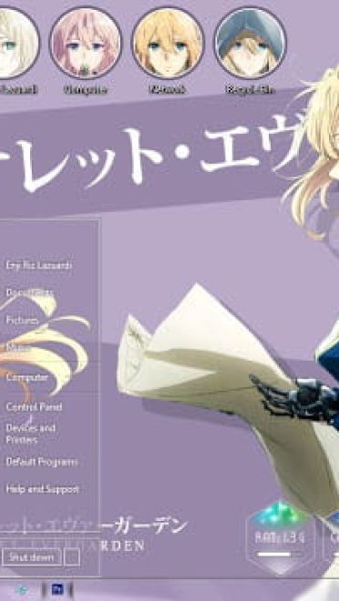 Windows 7 萌化电脑主题 紫罗兰的永恒花园