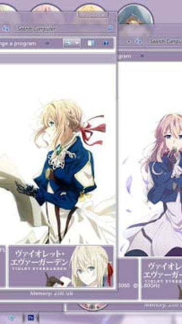 Windows 7 萌化电脑主题 紫罗兰的永恒花园