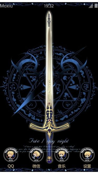 黑saber萌化手机主题