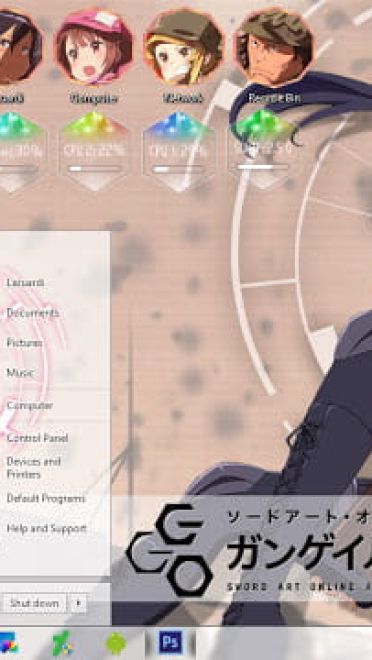 Windows 7 萌化电脑主题 刀剑神域外传