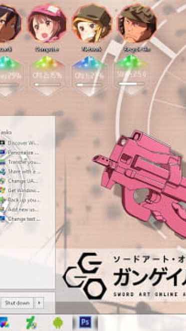 Windows 7 萌化电脑主题 刀剑神域外传