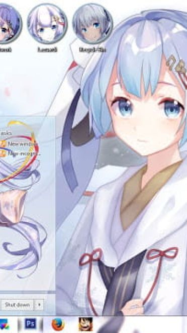 Windows7 萌化电脑主题 2018雪初音