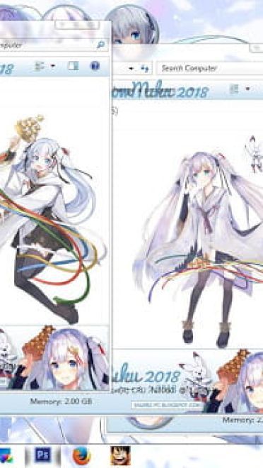 Windows7 萌化电脑主题 2018雪初音