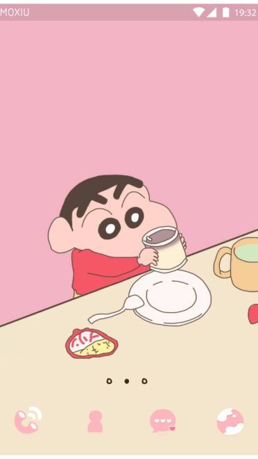 蜡笔小新吃饭萌化手机主题