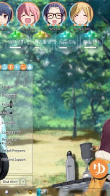 Windows7 萌化电脑主题 摇曳露营