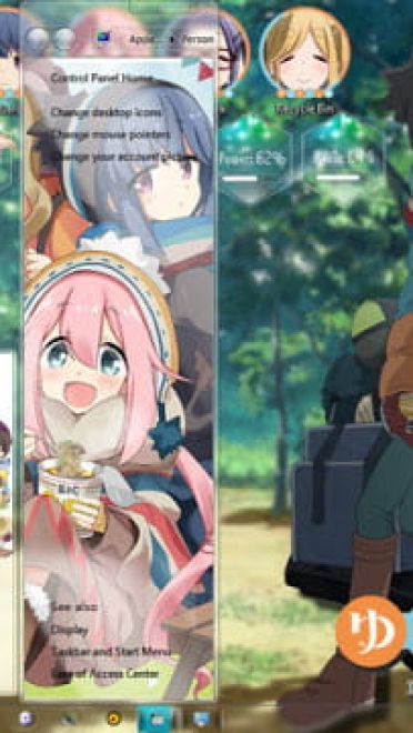 Windows7 萌化电脑主题 摇曳露营