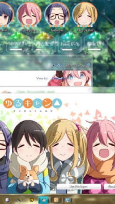 Windows7 萌化电脑主题 摇曳露营