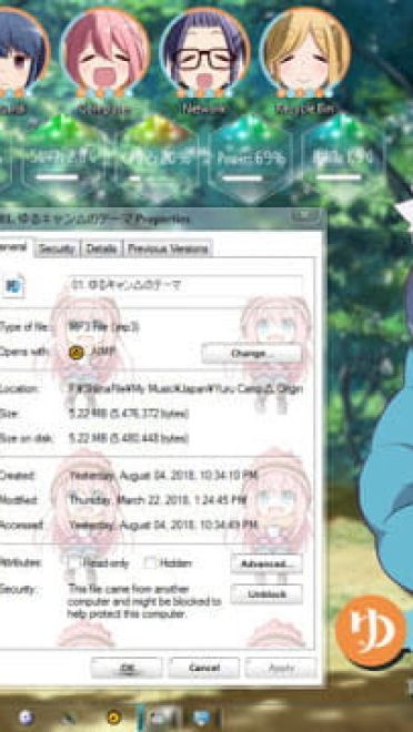Windows7 萌化电脑主题 摇曳露营