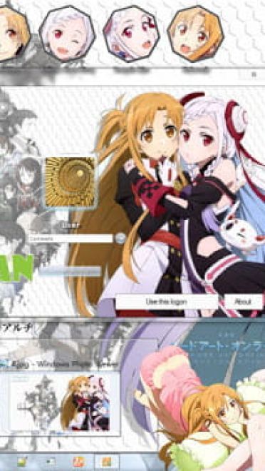 Windows7 萌化电脑主题 刀剑神域 亚丝娜