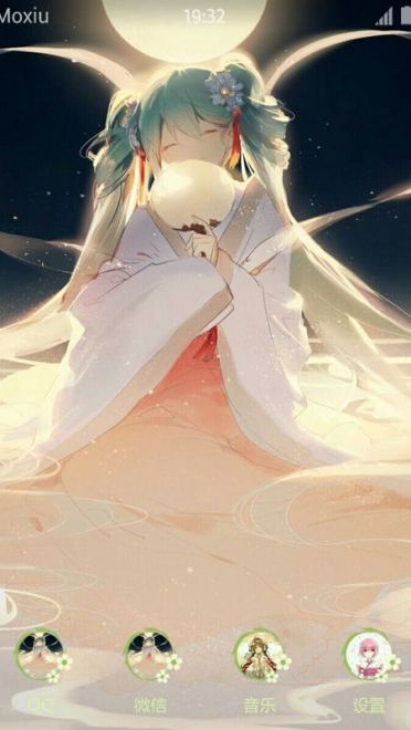 中秋明月初音 萌化手机主题