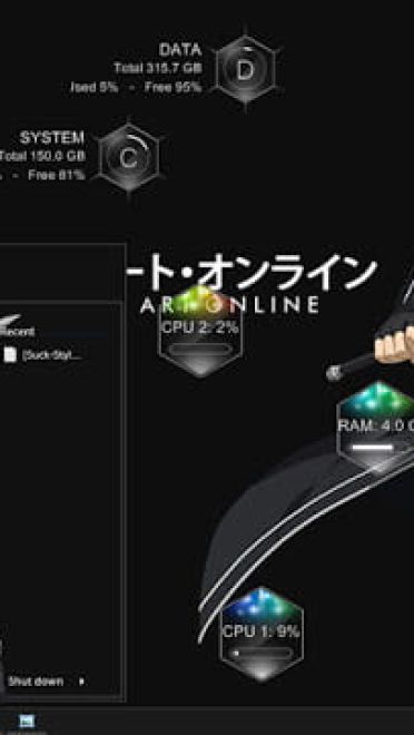 Windows7 萌化电脑主题 刀剑神域 桐谷和人