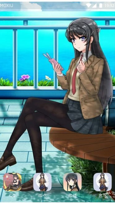 樱岛麻衣萌化手机主题