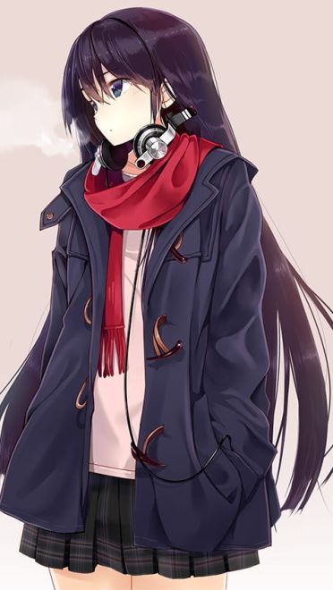 【动漫图片】裹围巾的少女  动漫美图冬日特辑(1)