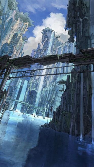 江城如画里,山晚望晴空 二次元风景壁纸(1)