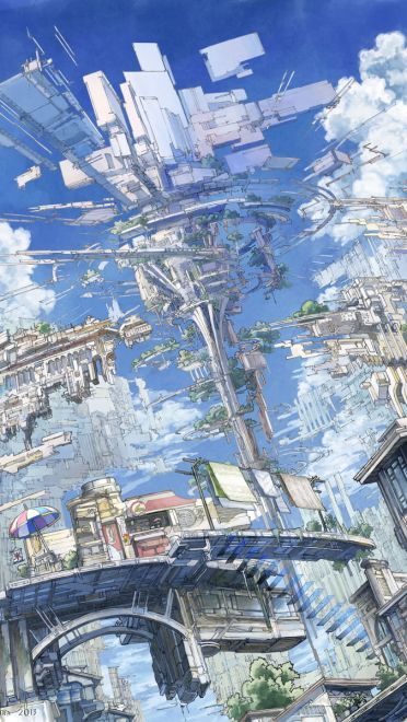 愿你与这个世界温暖相拥 二次元风景壁纸 手机壁纸(1)