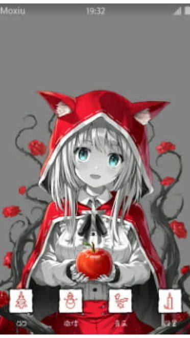 请问是你掉的苹果吗 圣诞女孩手机主题