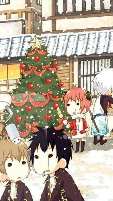 雪橇、驯鹿、红色衣服，是我的三件法宝—银魂圣诞篇手机壁纸(1)