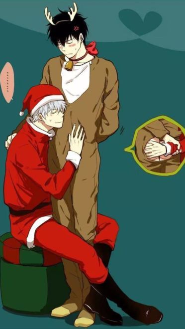 雪橇、驯鹿、红色衣服，是我的三件法宝—银魂圣诞篇手机壁纸(1)