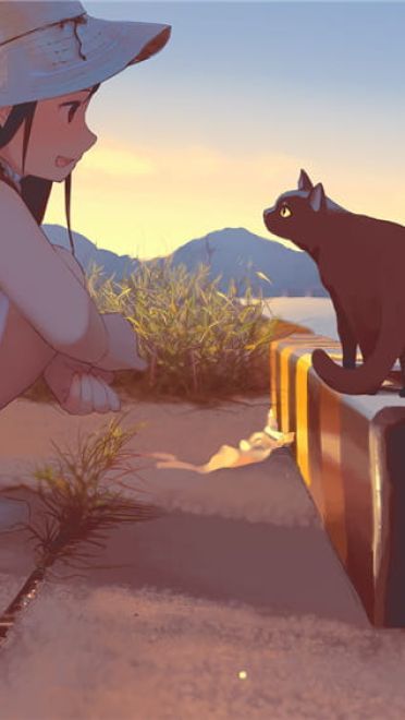 少女与猫福利本子图--每日P站动漫壁纸美图推荐0305期(1)