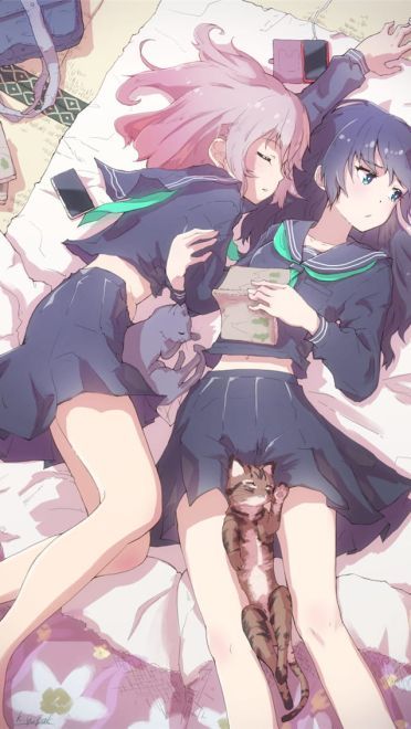 少女与猫福利本子图--每日P站动漫壁纸美图推荐0305期(1)