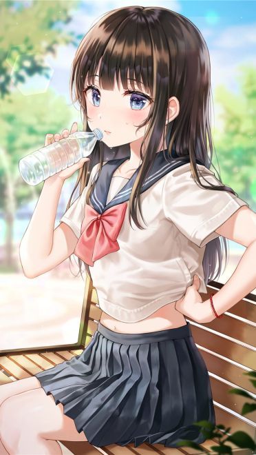 p站美图推荐 萌妹抬手露腰特辑