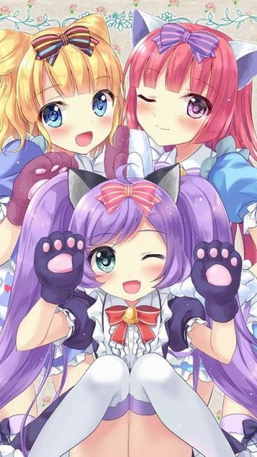 带着萌耳朵的少女 手机壁纸 可爱