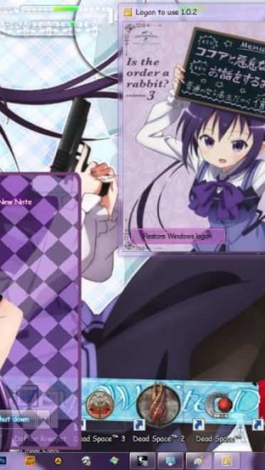 天天座理世 win7主题 点兔