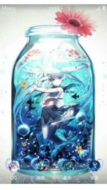 瓶中的初音 手机主题 蓝调未眠夜