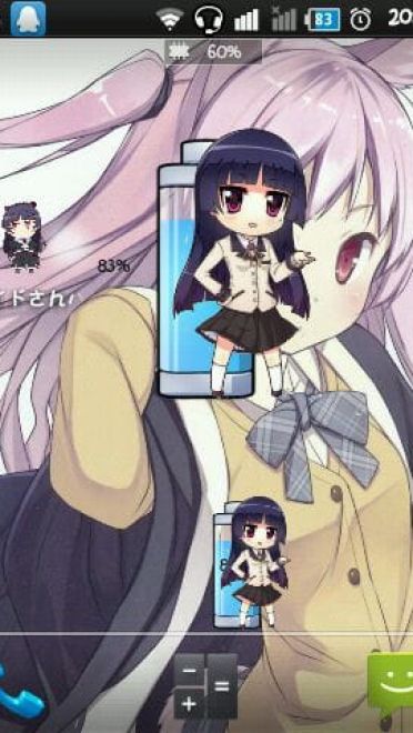 安卓手机桌面电池电量小插件 黑猫版