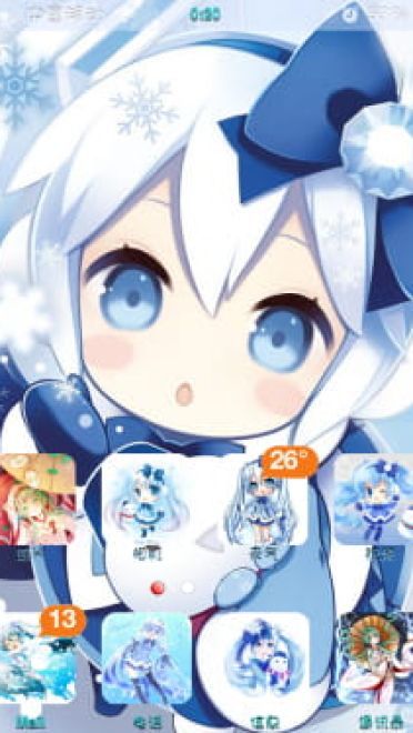 【苹果主题】冬季雪初音4/4s WB主题5.X.X和6.X.X可用