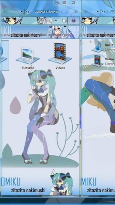 【win7主题】初音未来 miku小公举电脑主题