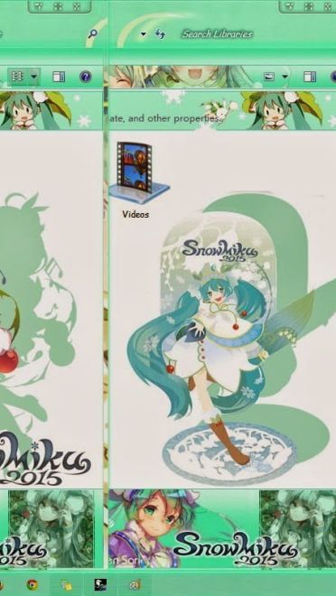 【win7主题】雪初音~snow miku2015~雪莲花裙~